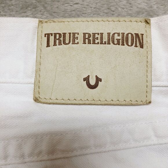 True Religion Ricky W/Flap Men's White Relaxed Straight Denim Shorts Size 30 - Picture 6 of 13